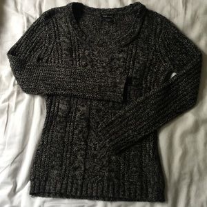 Black and grey knit sweater